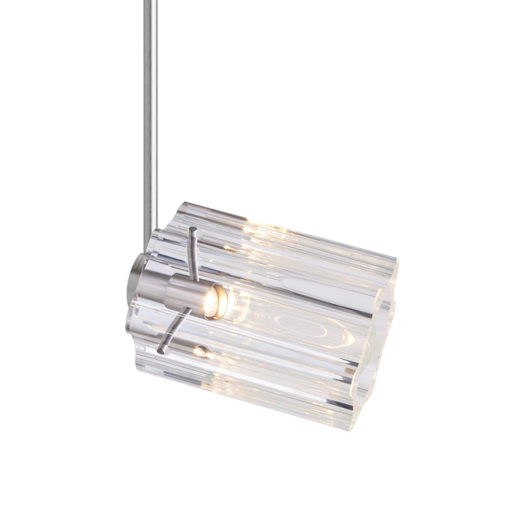 Besa Ice 4 Spotlight with 6" stem, Clear Glass, Black Finish, 1x35W MAX GY6.35 Base