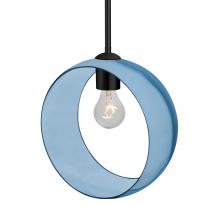 Besa Lighting 1TT-PLATOBL-BK-NI - Besa, Plato Stem Pendant, Blue, Black Finish, 1x60W MAX E26 Base