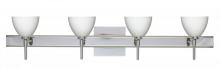 Besa Lighting 4SW-185807-CR-SQ - Besa Divi Wall With SQ Canopy 4SW Opal Matte Chrome 4x40W G9