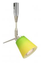 Besa Lighting RSP-5042GY-12-SN - Besa Spotlight With 12" Stem Canto 3 Satin Nickel Bicolor Green/Yellow 1x35W Halogen