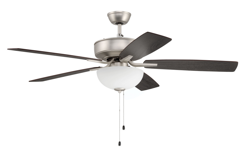 52" Ceiling Fan w/Blades, White Frost Bowl LED