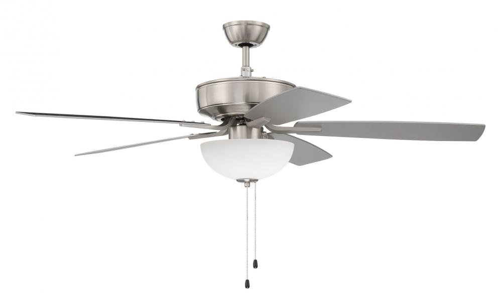 52" Ceiling Fan w/Blades, White Frost Bowl LED