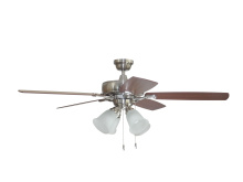 Craftmade TCE52BNK5C4 - Twist N Click 52" 5-Blade Ceiling Fan in Brushed Polished Nickel w/ Ash/Mahogany Blades (4-Light