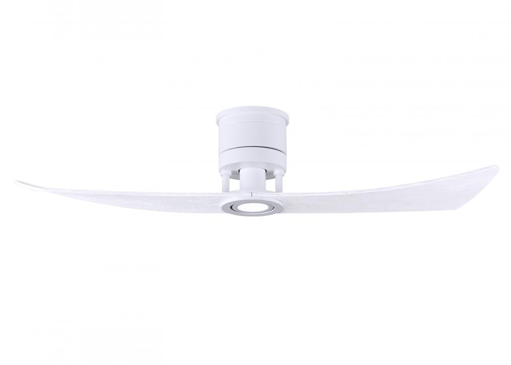 Lindsay ceiling fan in Matte White finish with 52" solid matte white wood blades and eco-frien