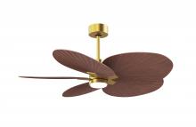 Matthews Fan Company AKTPLK-BRBR-WN - Alessandra Tropical 5-blade ceiling fan in Brushed Brass and Walnut Tone blades.