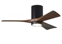 Matthews Fan Company IR3HLK-BK-WA-42 - Irene-3HLK-42" Three Blade Flush Mount Paddle Fan-5CCT Integrated LED-Matte Black Finish
