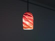 WPT Design ROSE-CYL-CLAM-SV-17 - Rose Cylinder - Pendant - Incandescent 17" OA Drop-Clear Amber