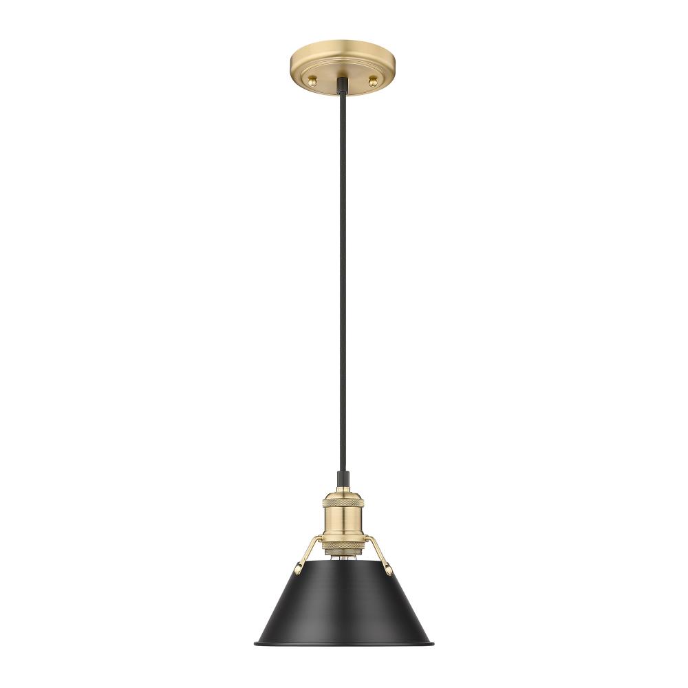 Orwell 7.5" Wide Small Pendant in Brushed Champagne Bronze with Matte Black