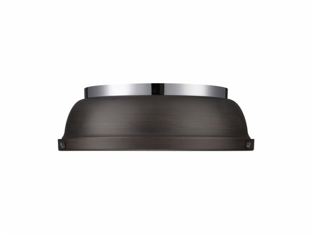 Duncan 3-Light Bath Vanity in Chrome with Rubbed Bronze