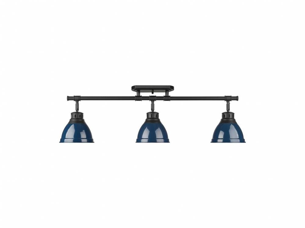 Shepard 3-Light Flush Mount in Modern Brass with Matte Black