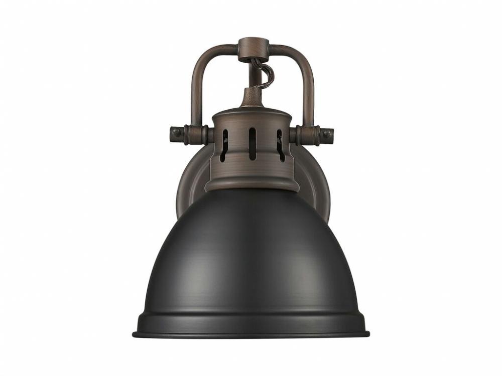 Duncan 1-Light Bath Vanity in Rubbed Bronze with Matte Black